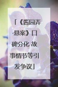 《酱园弄·悬案》口碑分化 故事情节等引发争议
