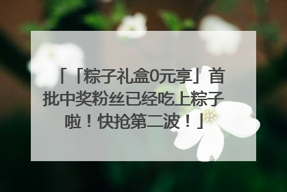 「粽子礼盒0元享」首批中奖粉丝已经吃上粽子啦！快抢第二波！