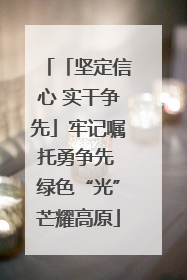 「坚定信心 实干争先」牢记嘱托勇争先 绿色“光”芒耀高原