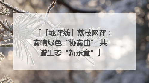 「地评线」荔枝网评：奏响绿色“协奏曲” 共谱生态“新乐章”