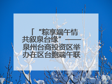 “粽享端午情 共叙泉台缘”——泉州台商投资区举办在区台胞端午联谊活动，共话同源深情