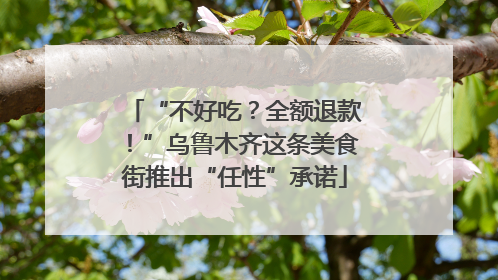 “不好吃？全额退款！”乌鲁木齐这条美食街推出“任性”承诺