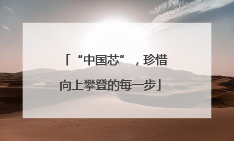 “中国芯”，珍惜向上攀登的每一步