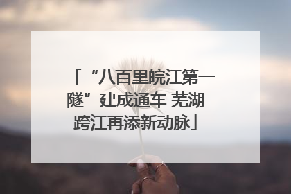 “八百里皖江第一隧”建成通车 芜湖跨江再添新动脉