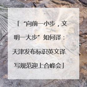 “向前一小步，文明一大步”如何译：天津发布标识英文译写规范迎上合峰会