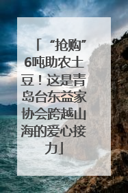 “抢购”6吨助农土豆！这是青岛台东益家协会跨越山海的爱心接力
