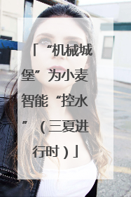 “机械城堡”为小麦智能“控水”（三夏进行时）