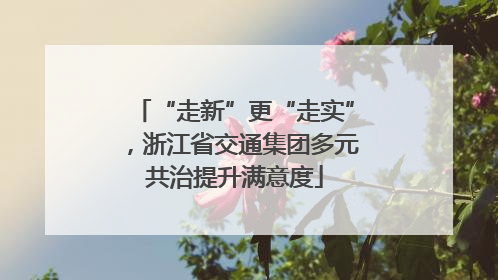 “走新”更“走实”，浙江省交通集团多元共治提升满意度
