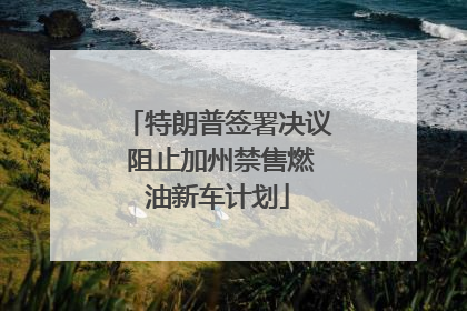特朗普签署决议 阻止加州禁售燃油新车计划