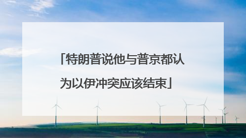 特朗普说他与普京都认为以伊冲突应该结束
