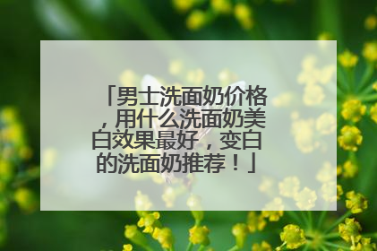 男士洗面奶价格，用什么洗面奶美白效果最好，变白的洗面奶推荐！