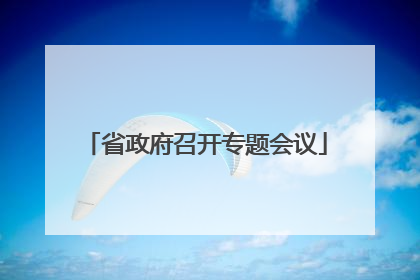 省政府召开专题会议