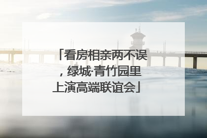 看房相亲两不误，绿城·青竹园里上演高端联谊会