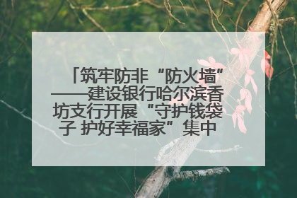 筑牢防非“防火墙”——建设银行哈尔滨香坊支行开展“守护钱袋子 护好幸福家”集中宣传日活动
