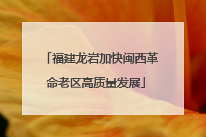 福建龙岩加快闽西革命老区高质量发展