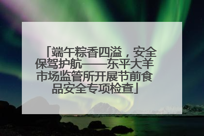 端午粽香四溢，安全保驾护航——东平大羊市场监管所开展节前食品安全专项检查