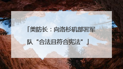 美防长：向洛杉矶部署军队“合法且符合宪法”