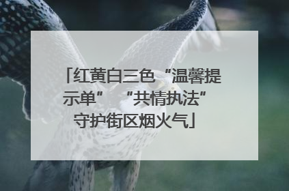 红黄白三色“温馨提示单” “共情执法”守护街区烟火气