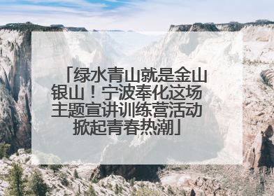 绿水青山就是金山银山！宁波奉化这场主题宣讲训练营活动掀起青春热潮