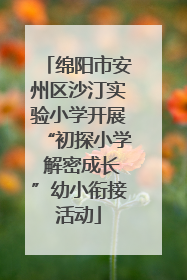 绵阳市安州区沙汀实验小学开展“初探小学 解密成长”幼小衔接活动
