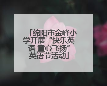 绵阳市金峰小学开展“快乐英语 童心飞扬”英语节活动