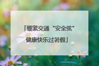 绷紧交通“安全弦” 健康快乐过暑假