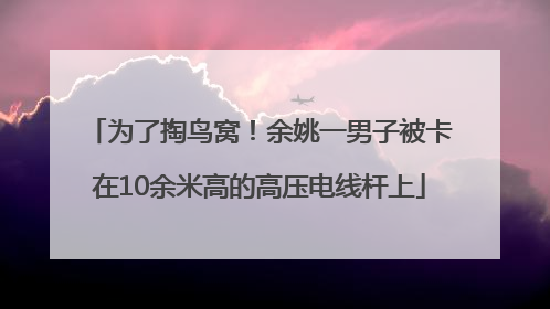 为了掏鸟窝！余姚一男子被卡在10余米高的高压电线杆上