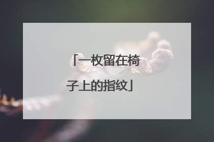 一枚留在椅子上的指纹