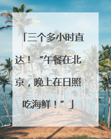 三个多小时直达！“午餐在北京，晚上在日照吃海鲜！”