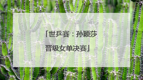 世乒赛：孙颖莎晋级女单决赛