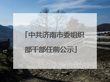 中共济南市委组织部干部任前公示
