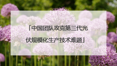 中国团队攻克第三代光伏规模化生产技术难题