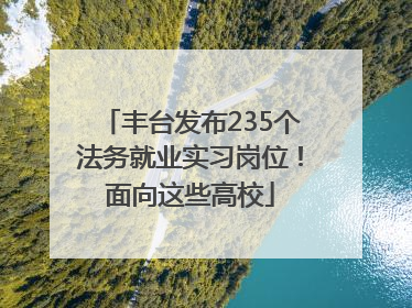 丰台发布235个法务就业实习岗位！面向这些高校
