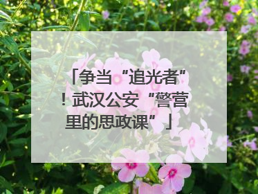 争当“追光者”！武汉公安“警营里的思政课”