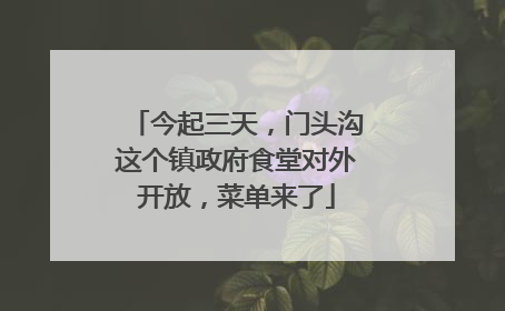 今起三天，门头沟这个镇政府食堂对外开放，菜单来了