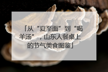 从“夏至面”到“喝羊汤”，山东人餐桌上的节气美食图鉴