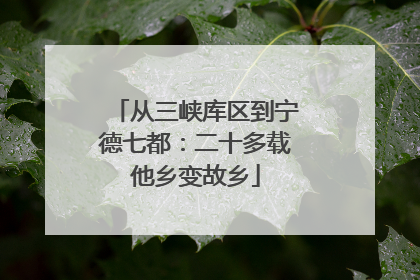 从三峡库区到宁德七都：二十多载他乡变故乡
