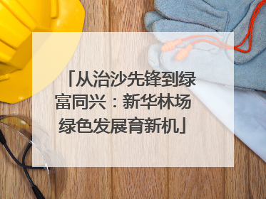 从治沙先锋到绿富同兴：新华林场绿色发展育新机