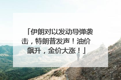 伊朗对以发动导弹袭击，特朗普发声！油价飙升，金价大涨！