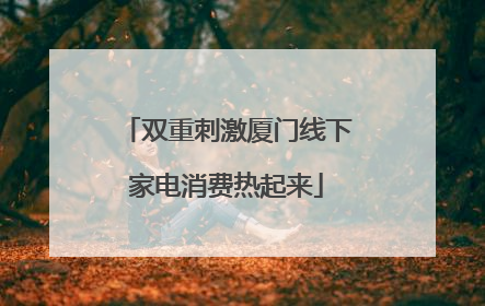 双重刺激厦门线下家电消费热起来