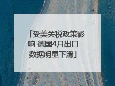 受美关税政策影响 德国4月出口数据明显下滑