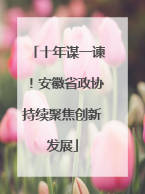 十年谋一谏！安徽省政协持续聚焦创新发展