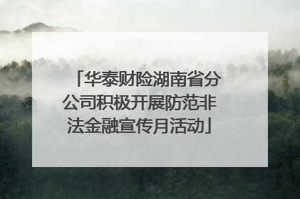 华泰财险湖南省分公司积极开展防范非法金融宣传月活动