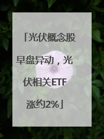 光伏概念股早盘异动，光伏相关ETF涨约2%