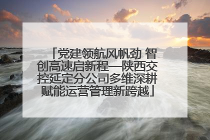 党建领航风帆劲 智创高速启新程—陕西交控延定分公司多维深耕赋能运营管理新跨越