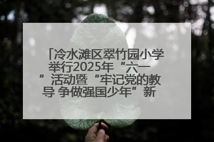 冷水滩区翠竹园小学举行2025年“六一”活动暨“牢记党的教导 争做强国少年”新队员入队仪式