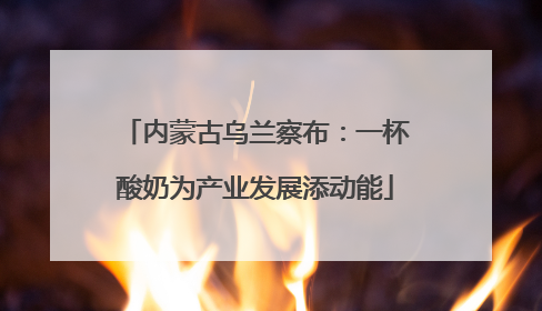 内蒙古乌兰察布：一杯酸奶为产业发展添动能