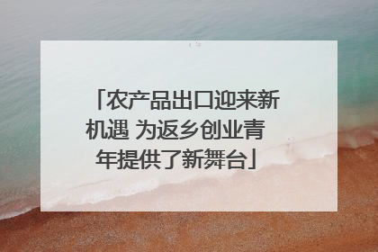 农产品出口迎来新机遇 为返乡创业青年提供了新舞台