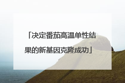 决定番茄高温单性结果的新基因克隆成功