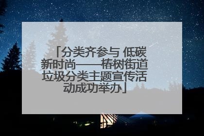 分类齐参与 低碳新时尚——椿树街道垃圾分类主题宣传活动成功举办
